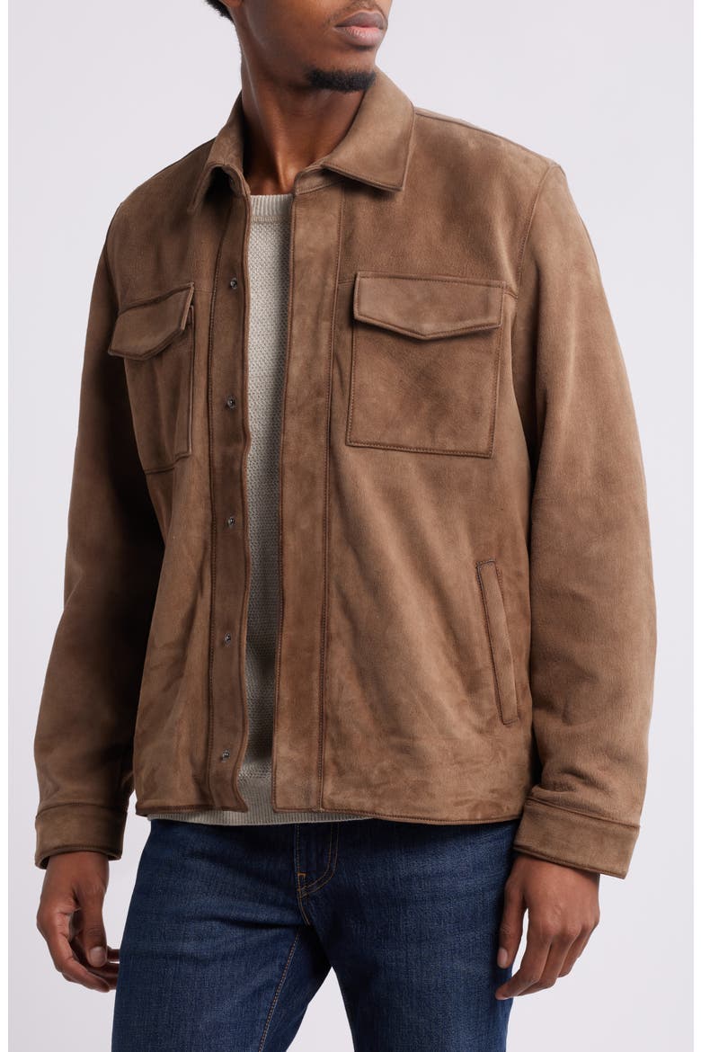 Classic Suede Shacket, Alternate, color, TAUPE