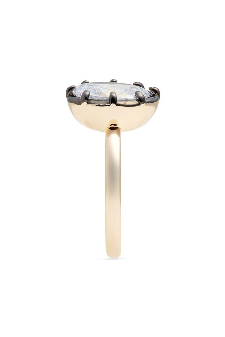 Georgian Oval Cubic Zirconia Cocktail Ring, Alternate, color, CLEAR- BLACK- GOLD