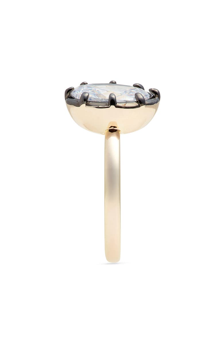 Nordstrom Georgian Oval Cubic Zirconia Cocktail Ring, Alternate, color, Clear- Black- Gold