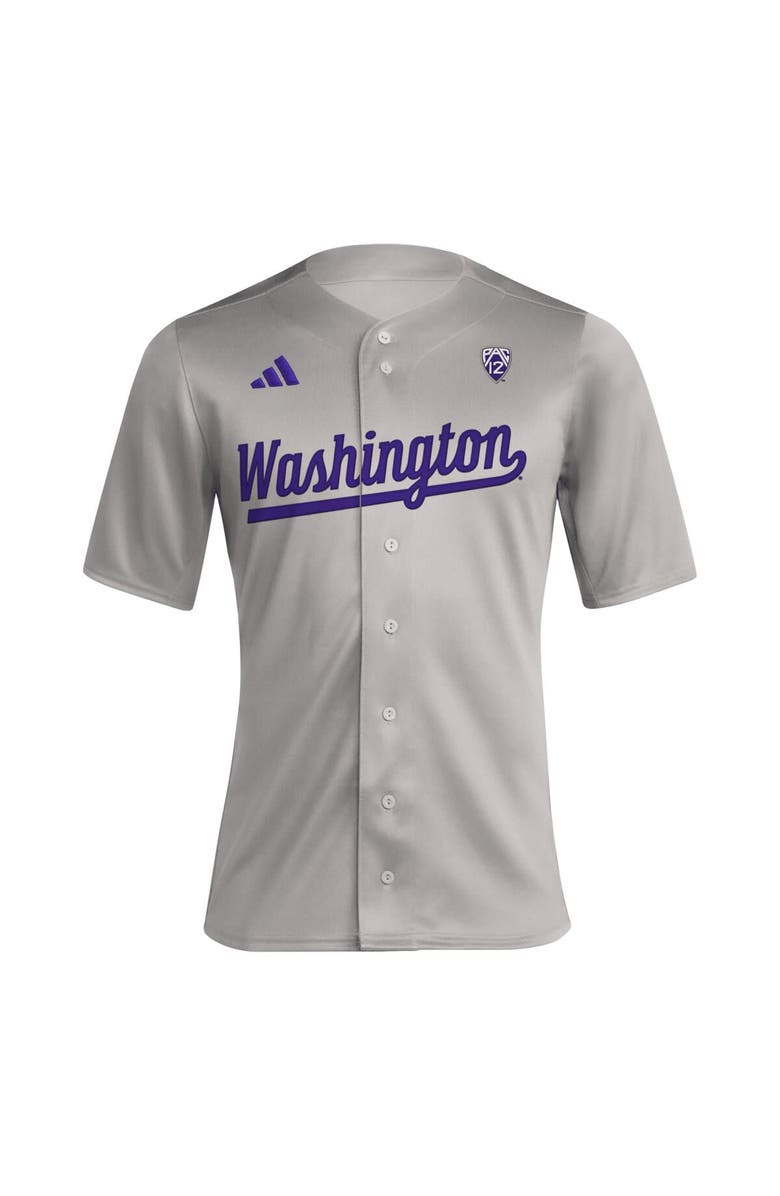 adidas Men's adidas Gray Washington Huskies Replica Baseball Jersey, Alternate, color, Gray
