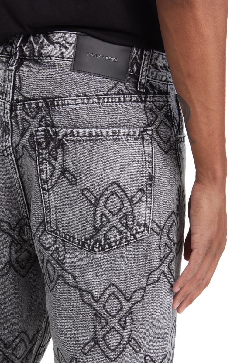 DAILY PAPER Rahul Logo Print Straight Leg Nonstretch Denim Jeans, Alternate, color, 