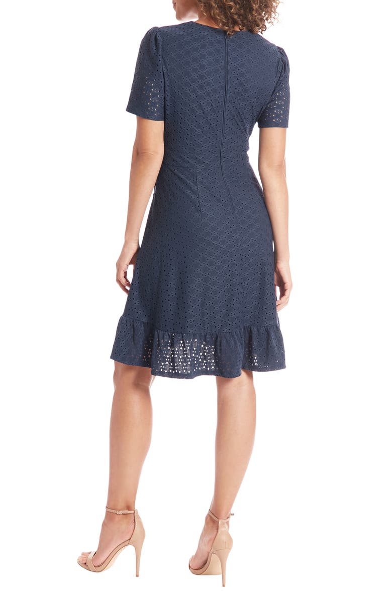 London Times Eyelet Ruffle Apron Dress | Nordstromrack