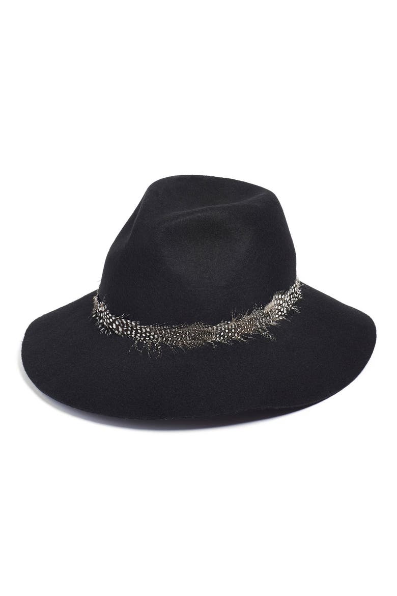 'Top That' Wool Fedora, Main, color, BLACK