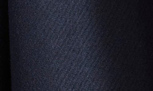 Andrew Marc Wool Blend Twill Car Coat In Blue