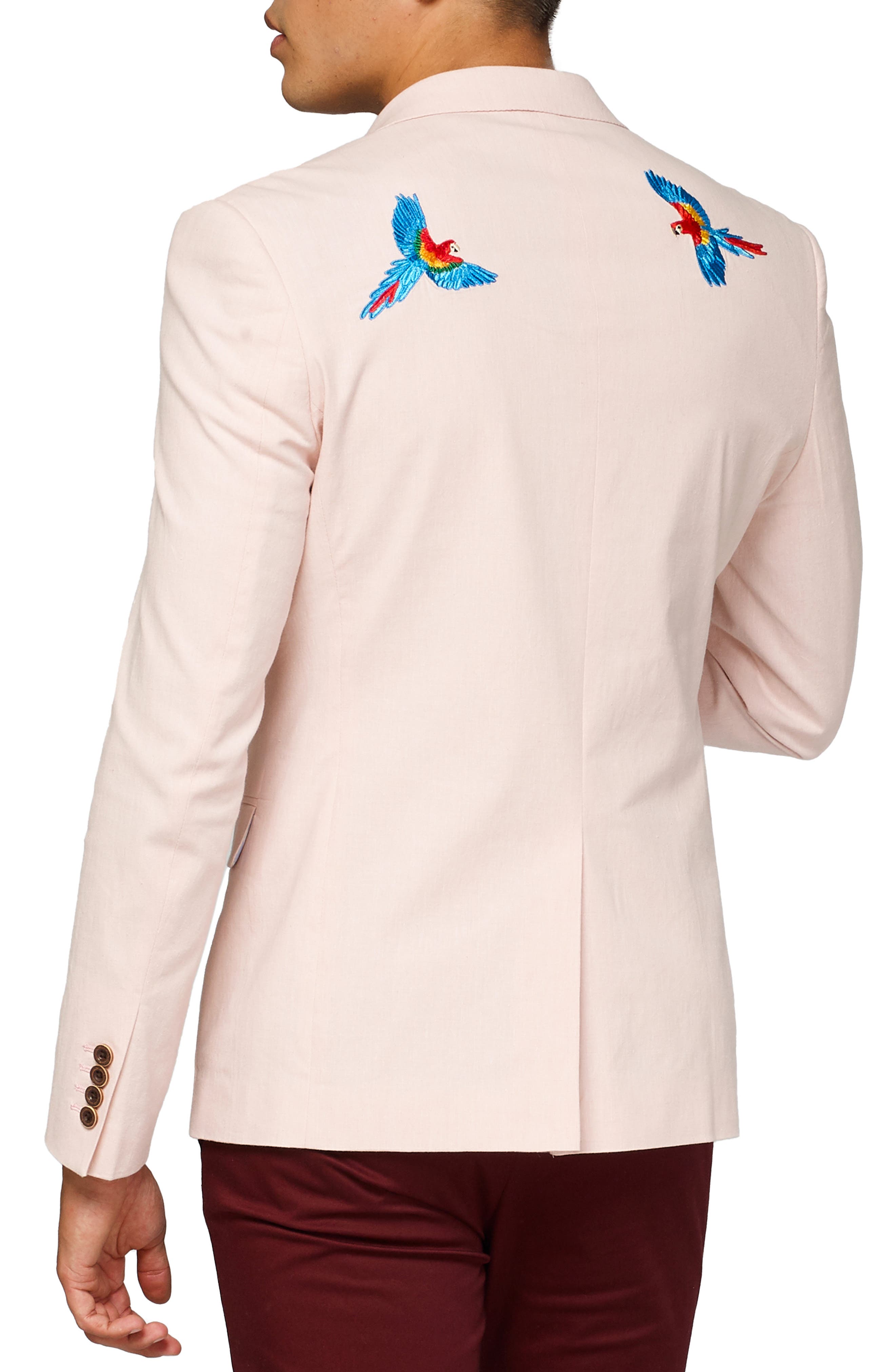 Deluxe Tropical Bird Embroidered Sport Coat - image 2