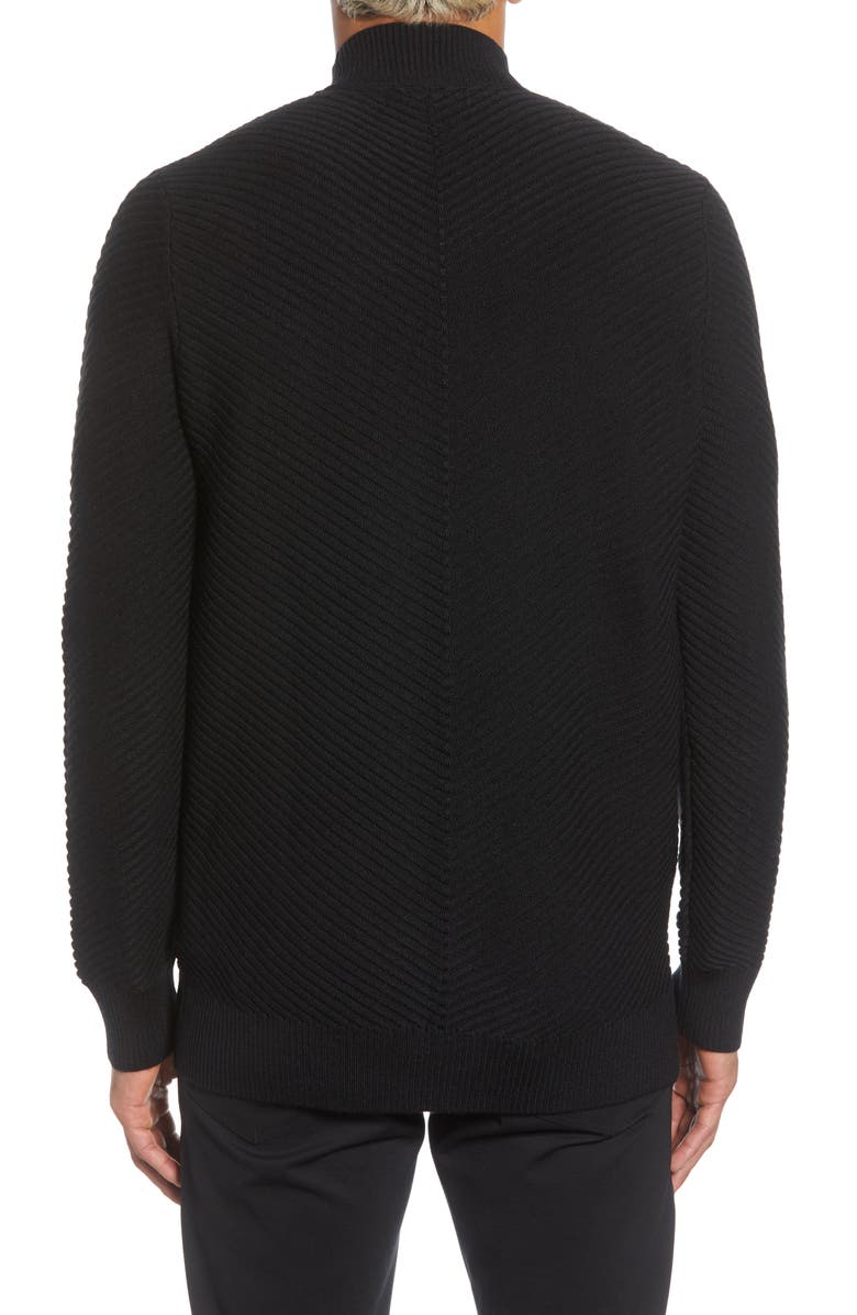 KARL LAGERFELD PARIS Shoulder Zip Mock Neck Sweater, Alternate, color,