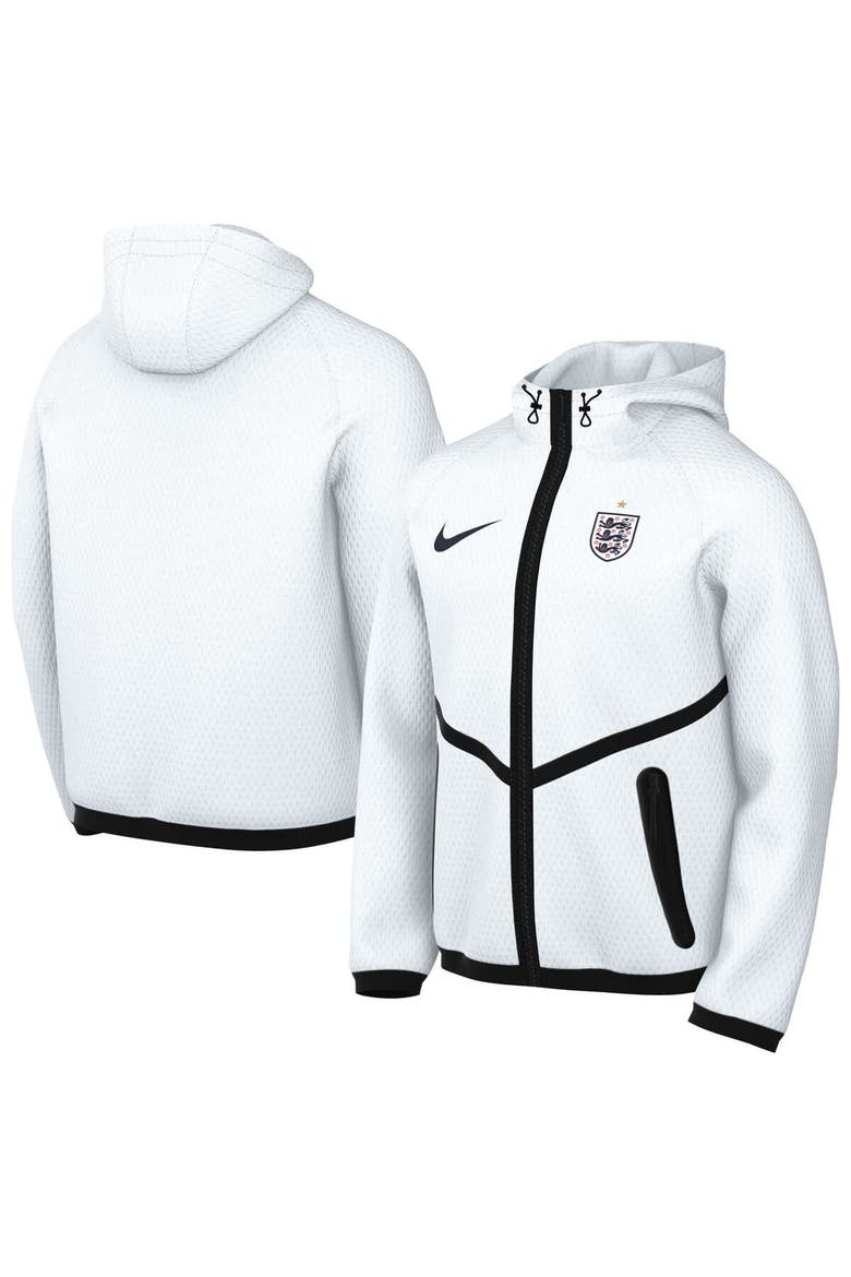 Men's Nike White England National Team 2026 Anthem Mesh Dri-FIT Full-Zip Hooded Jacket, Main, color, White
