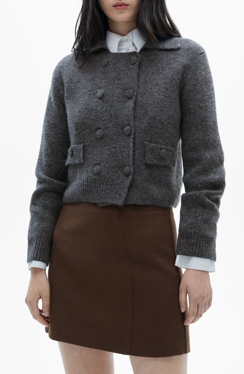 MANGO Double Breasted Crop Knit Jacket, Main, color,