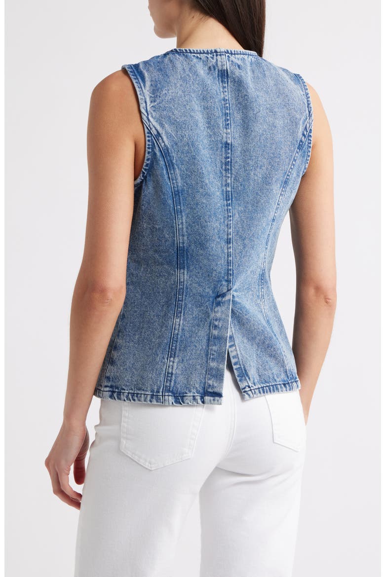 Wesley Denim Button-Up Vest, Alternate, color, EAST SIDE WASH