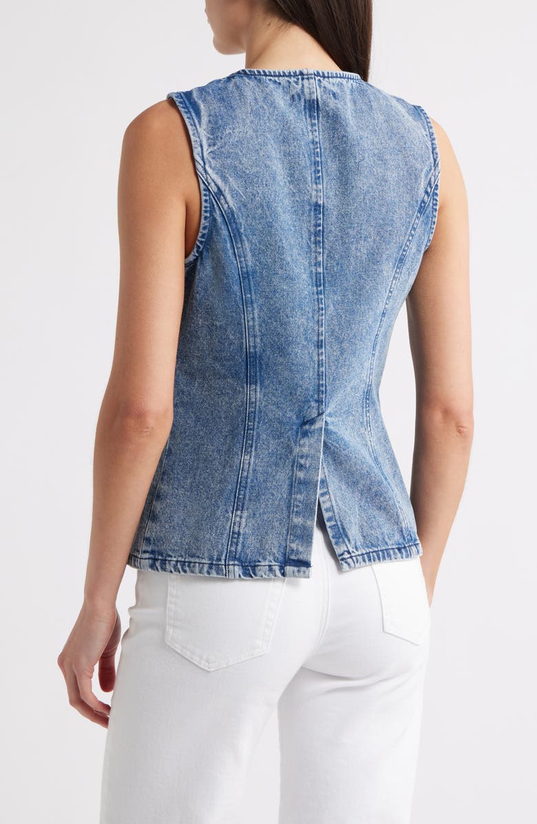 Steve Madden Wesley Denim Button-Up Vest, Alternate, color, East Side Wash