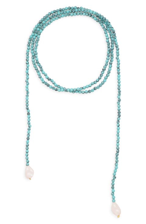 Bead & Freshwater Pearl Bolo Necklace