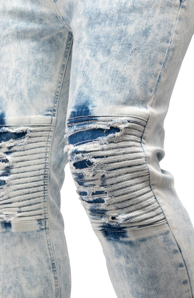 XRAY Flex Moto Skinny Jeans, Alternate, color, Light Wash