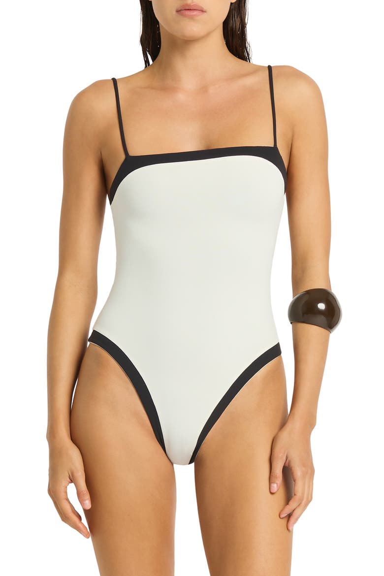 Fosca Reversible Moderate Coverage One-Piece Swimsuit, Alternate, color, BLACK / COCONUT