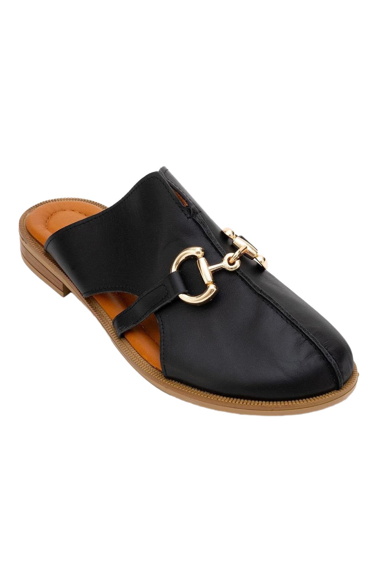Forever & Always Shoes Favor Leather Mules, Alternate, color, Black Leather