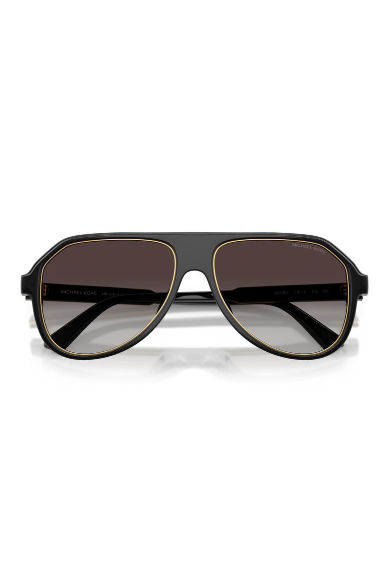 Molokai 59mm Gradient Pilot Sunglasses, Alternate, color, BLACK / GREY GRADIENT