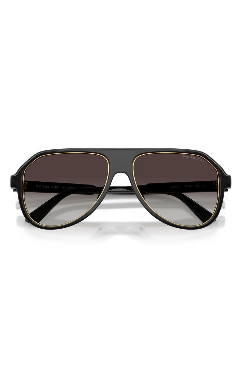 Michael Kors Molokai 59mm Gradient Pilot Sunglasses, Alternate, color, Black / Grey Gradient