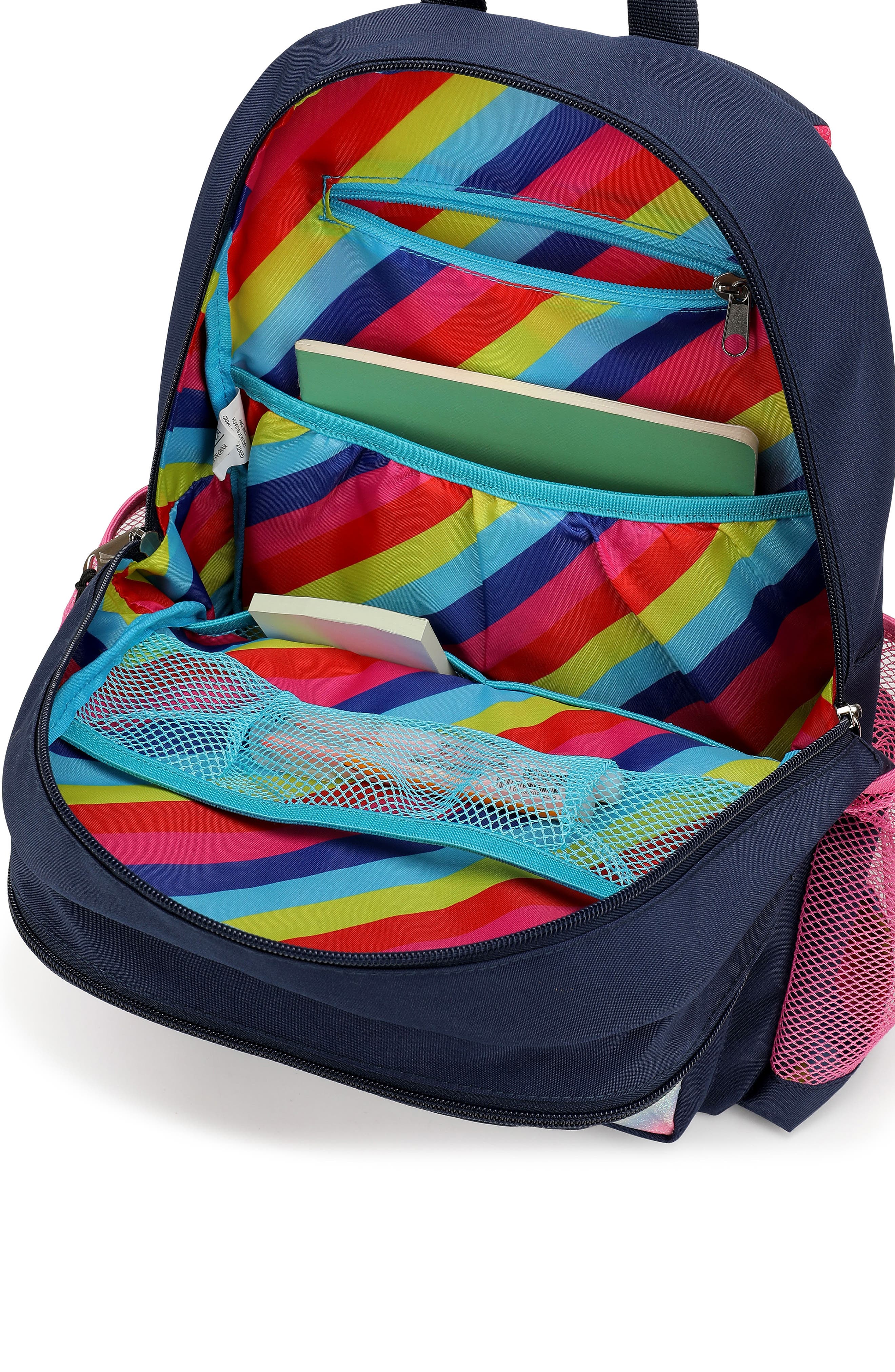 Nautica Retro Rainbow  16 Inch Backpack for Kids and Teens, Alternate, color, Retro Rainbow