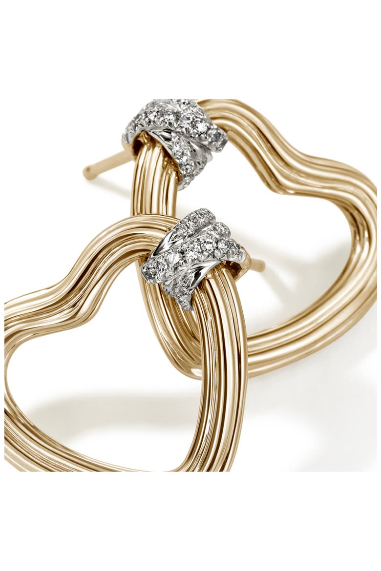 Bamboo Collection Heart Stud Earrings, Alternate, color, GOLD