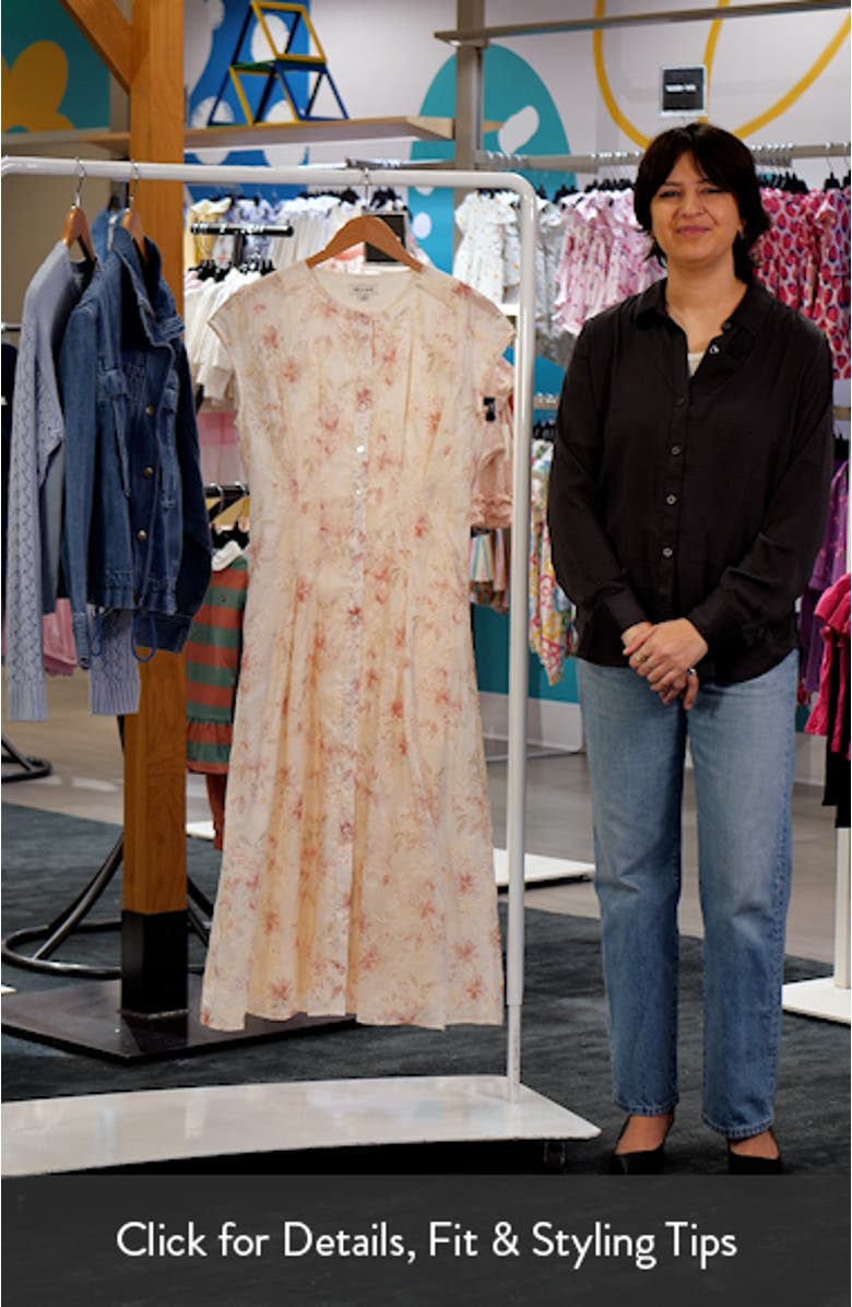 Embroidered Floral Cap Sleeve Shirtdress, sales video thumbnail