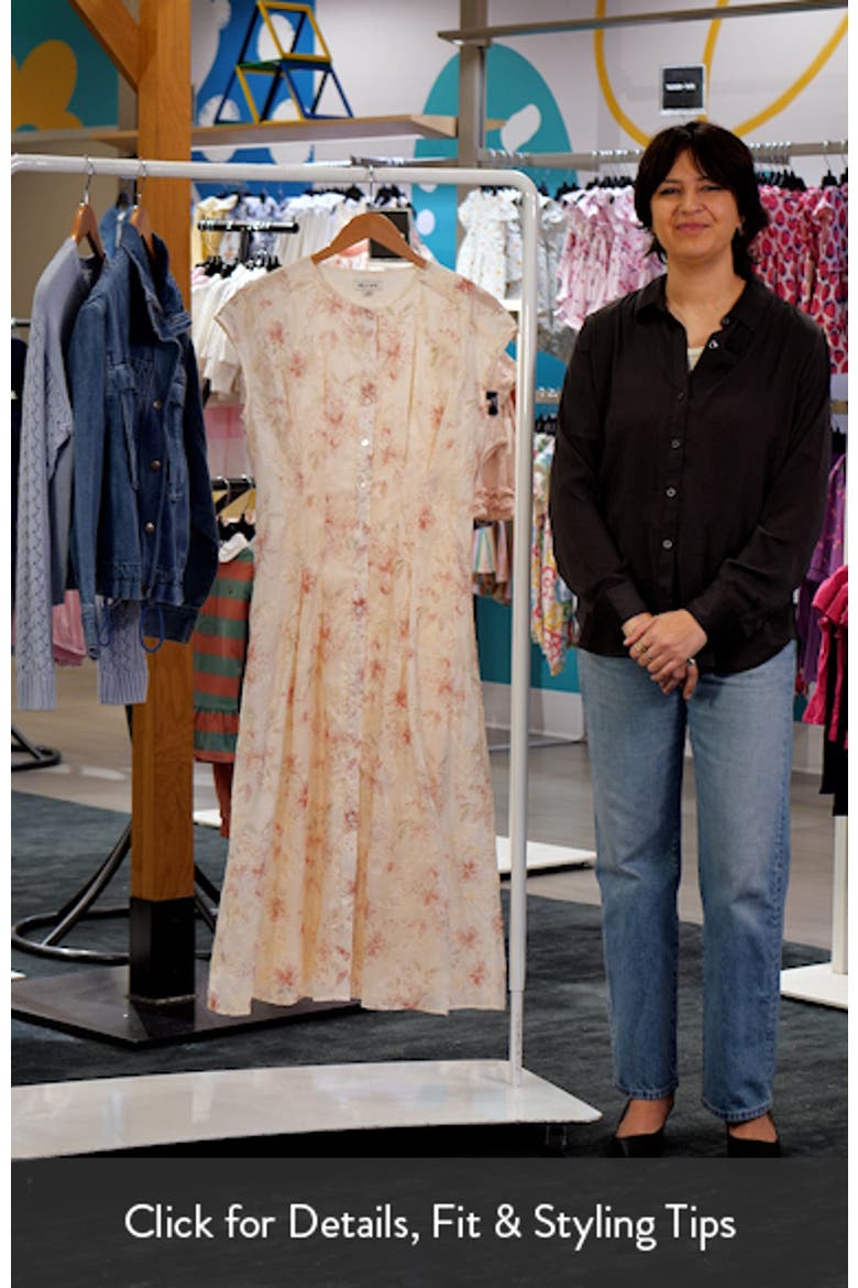 Embroidered Floral Cap Sleeve Shirtdress video
