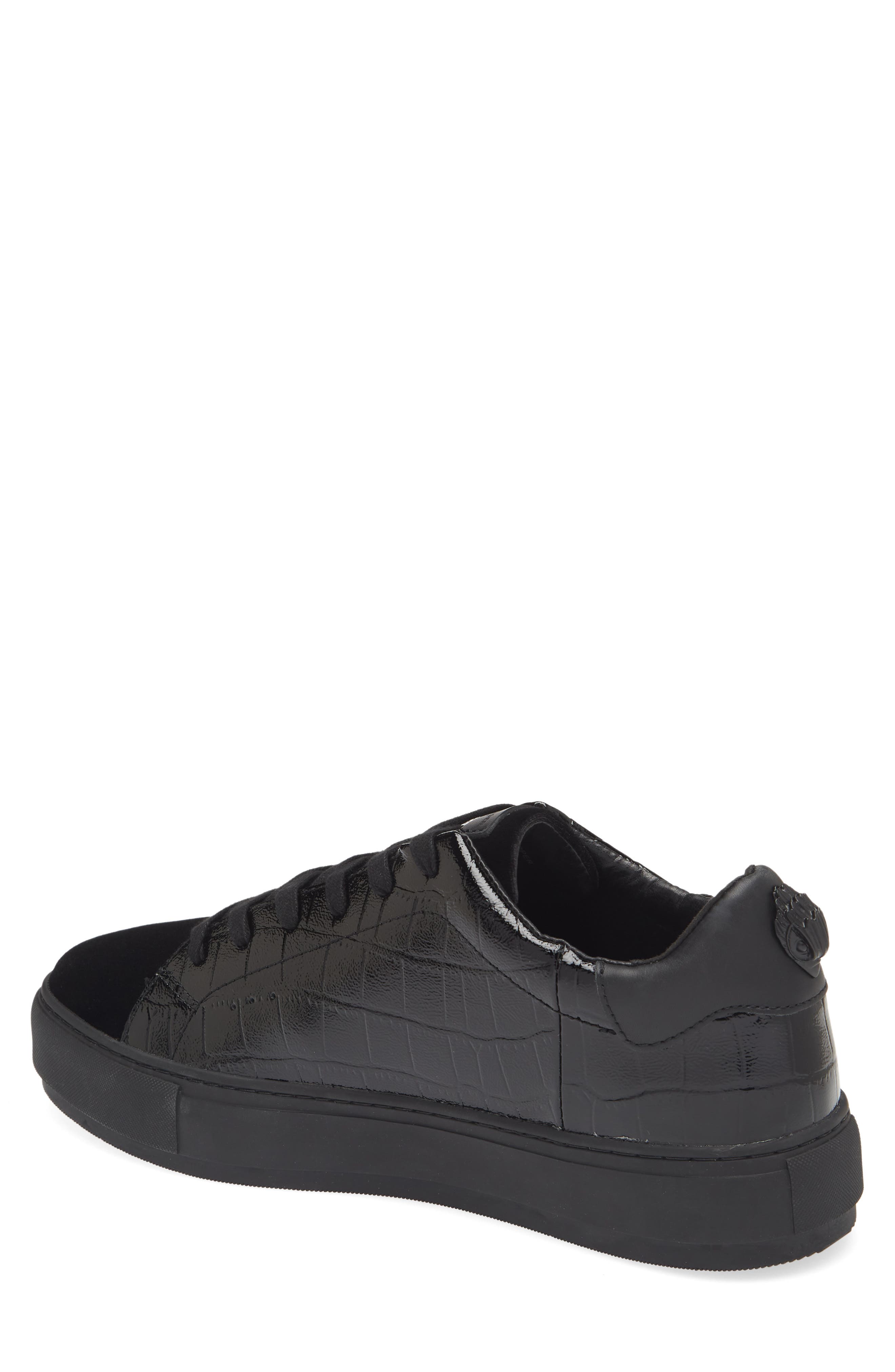 Kurt Geiger London Laney Croc Embossed Sneaker, Alternate, color, Black