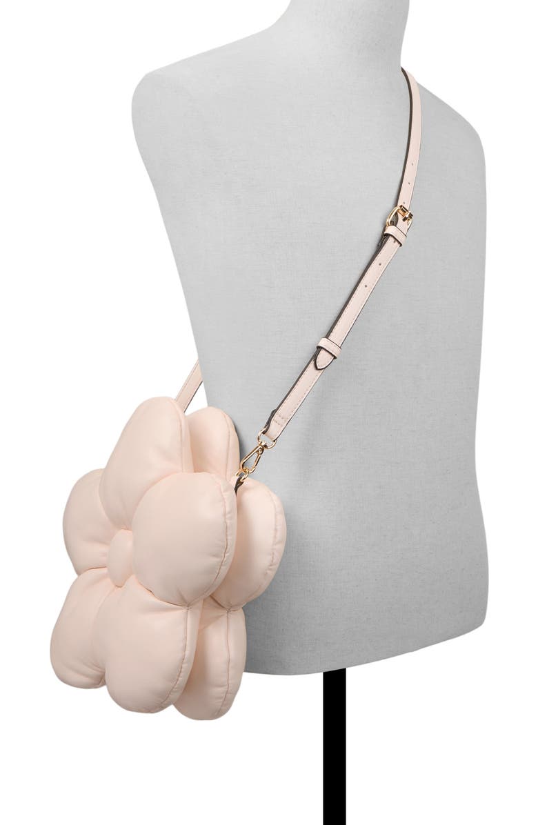 ALDO Fflowerpufff Faux Leather Crossbody Bag, Alternate, color, Light Pink