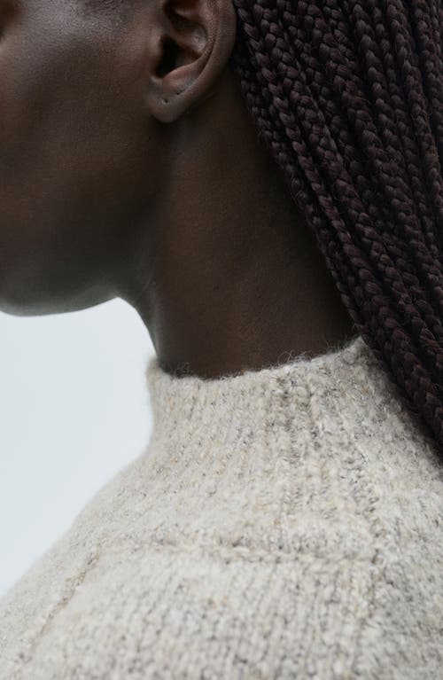 Mango Perkins Mock Neck Sweater In Sand