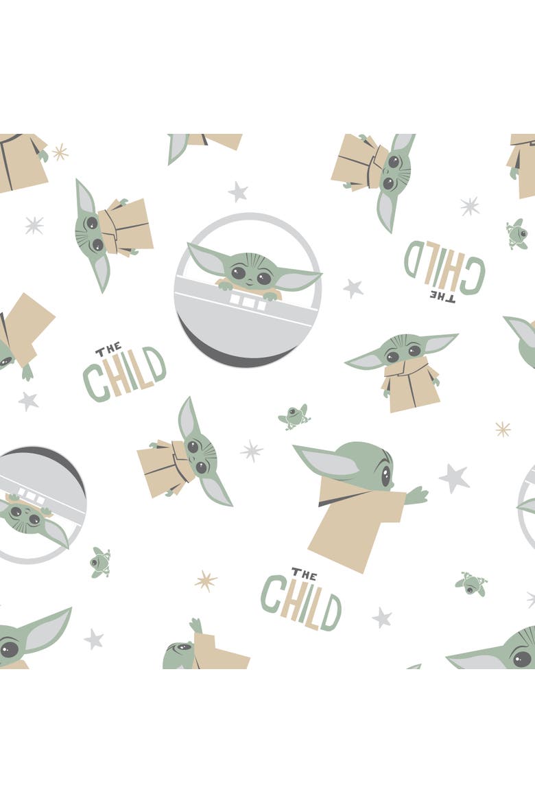 Star Wars Mandalorian The Child/Baby Yoda/Grogu Fitted Crib Sheet, Alternate, color, White