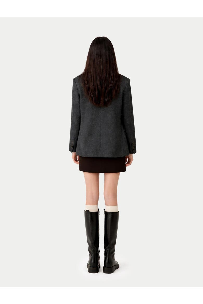 Double-Breasted Cashmere Blazer, Alternate, color, charcoal
