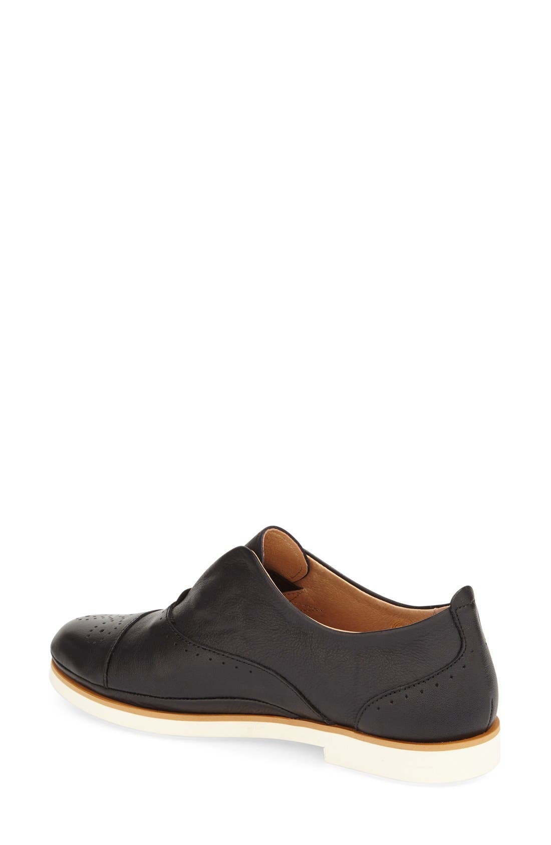'Santorini' Loafer, Alternate, color, BLACK LEATHER