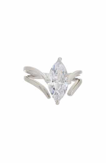Marquise White Topaz Split Band Ring