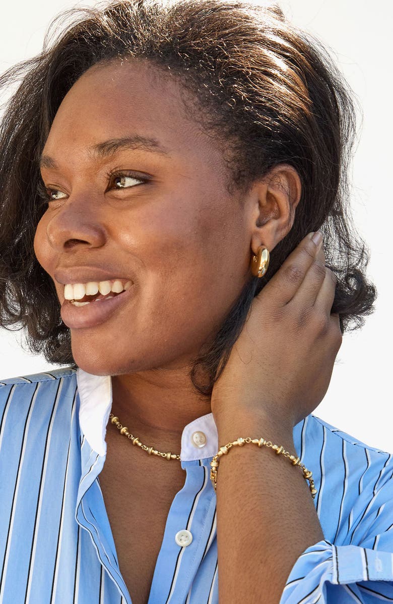 Clare V. Petit Mushroom Link Necklace, Alternate, color, Gold