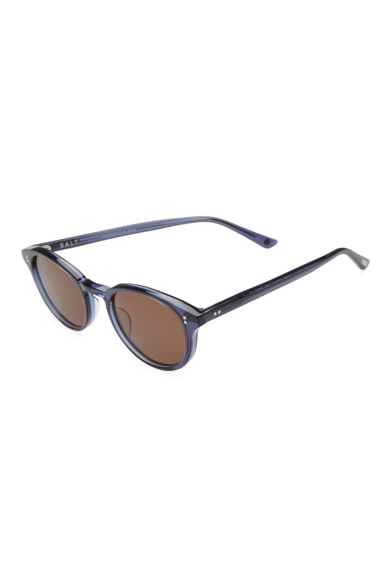 Spencer 48mm Polarized Round Sunglasses, Alternate, color, INDIGO BLUE