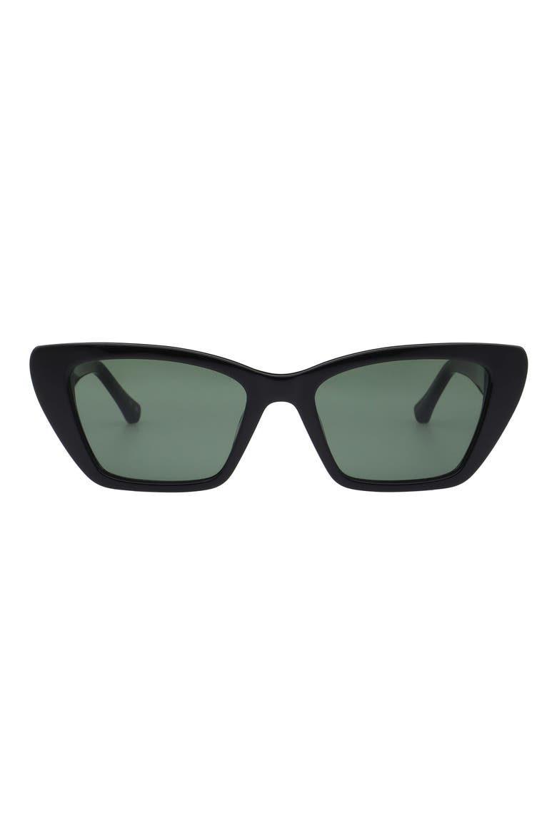 53mm Cat Eye Sunglasses, Main, color, GLOSS BLACK