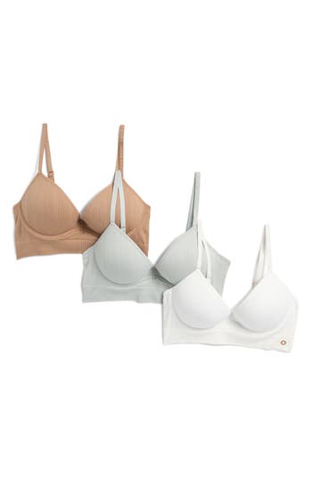DANSKIN DANSKIN ASSORTED 3-PACK VARIEGATED SEAMLESS UNDERWIRE BRAS