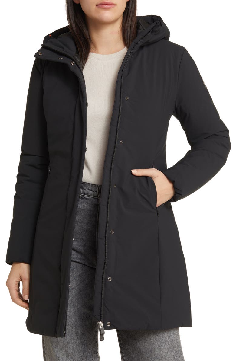 Save The Duck Leyla Hooded Water Repellent Insulated Recycled Polyester Coat, Alternate, color, 