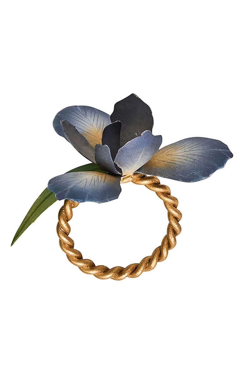 Juliska Meadow Walk Iris Set of 4 Napkin Rings, Alternate, color, Chambray