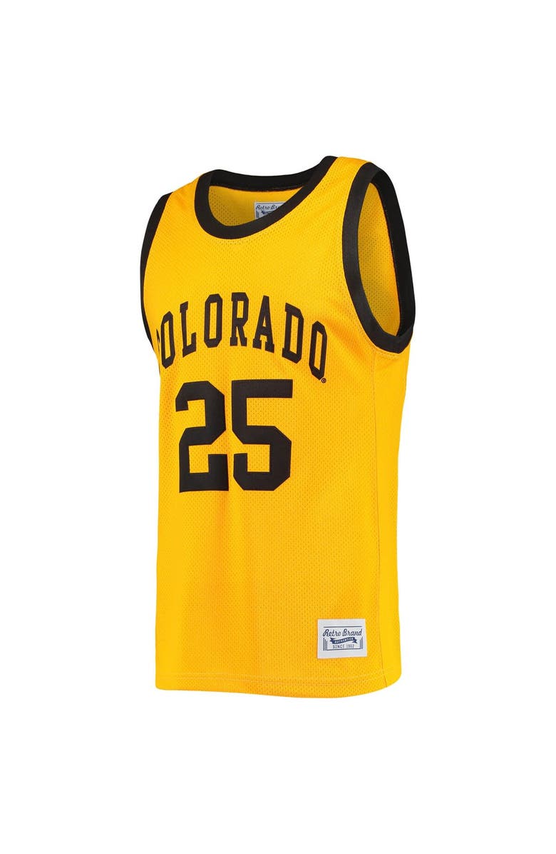 Retro Brand Men's Original Retro Brand Spencer Dinwiddie Gold Colorado Buffaloes Commemorative Classic Basketball Jersey, Alternate, color, 