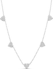 SHYMI Pavé Heart Station Necklace