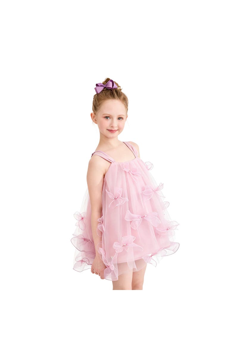 Manisa Bow-Embellished Tulle Dress, Alternate, color, Pink