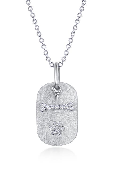 Dog Bone & Paw Pendant Necklace