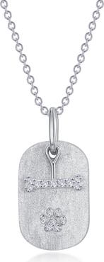 Lafonn Dog Bone & Paw Pendant Necklace