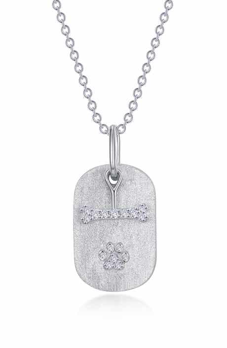 Dog Bone & Paw Pendant Necklace