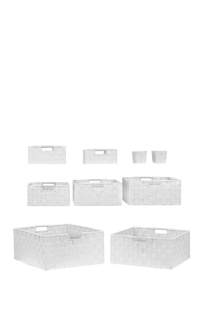 SORBUS White Woven 9-Piece Basket Set, Alternate, color, White