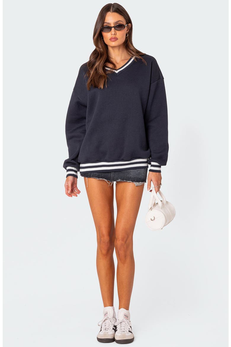 Caryn Oversize Sweatshirt, Alternate, color, NAVY