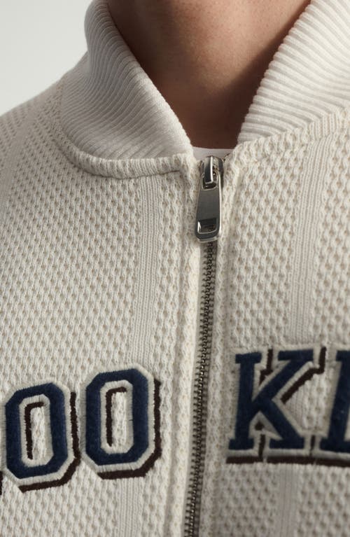 Brooklyn Industries Logo Graphic Zip Sweatshirt In White