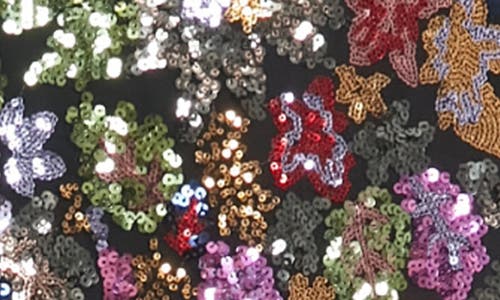 London Times Sequin Floral Shift Dress In Multi