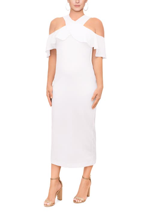 Jolie Off the Shoulder Ruffle Midi Dress