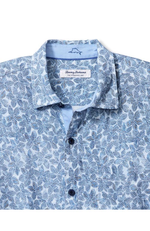 Tommy Bahama Veracruz Cay Sand Dollar Short Sleeve Button-up Shirt In Cloud Nine Blue
