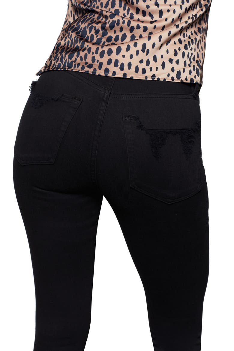 Good Waist Crop Chewed Hem Skinny Jeans, Alternate, color, BLACK
